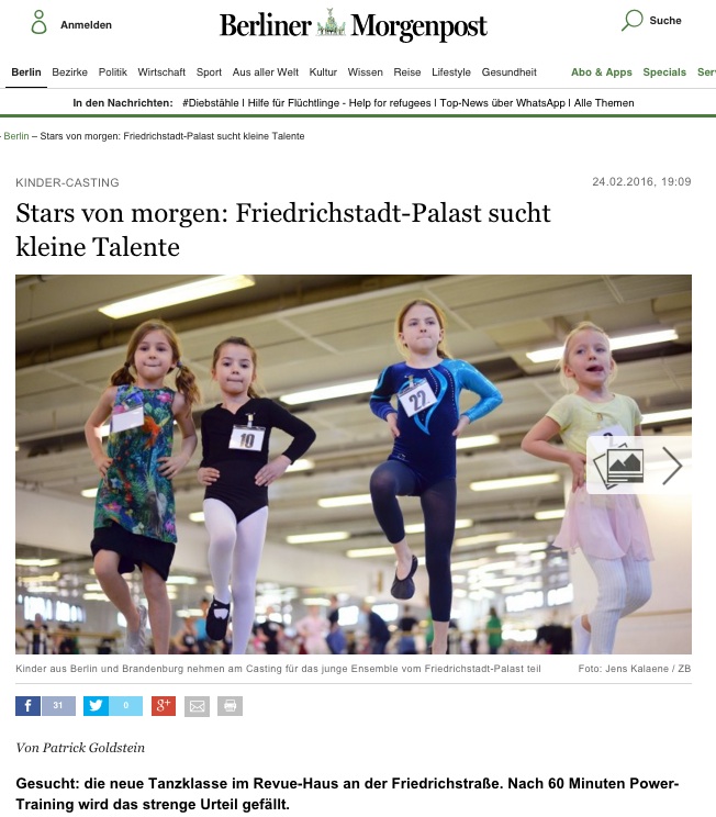Kinder-Casting im Friedrichstadt-Palast